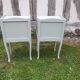 Pair of Louis XV style bedside tables with 3 drawers, Luxembourg green