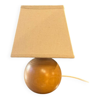 Pied de lampe boule en bois avec abat-jour Vintage - Le palais des bricoles