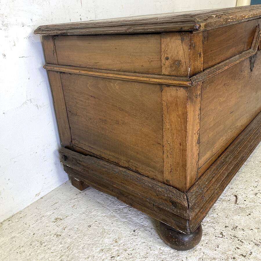 17th century chest in molded oak