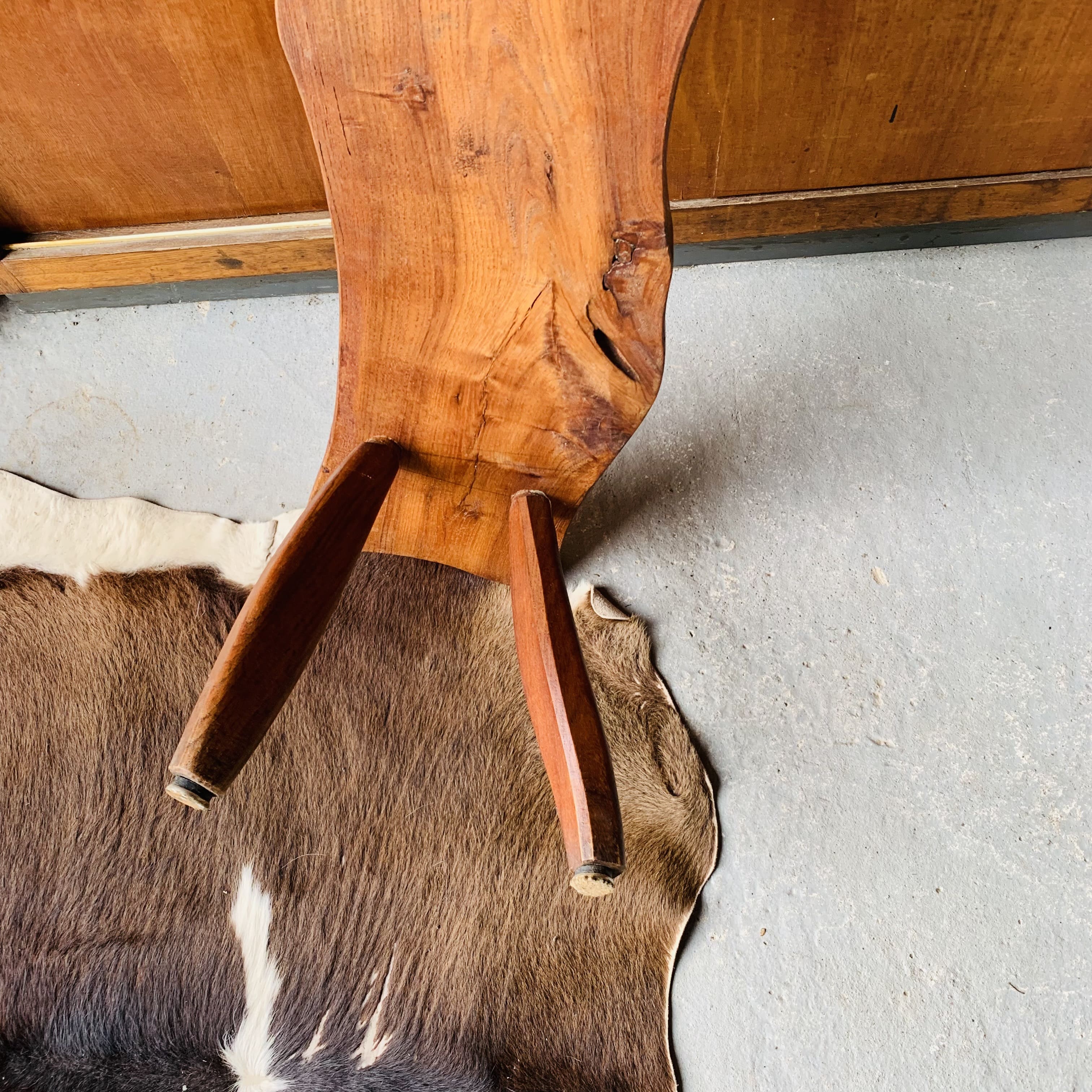 Brutalist wooden bench