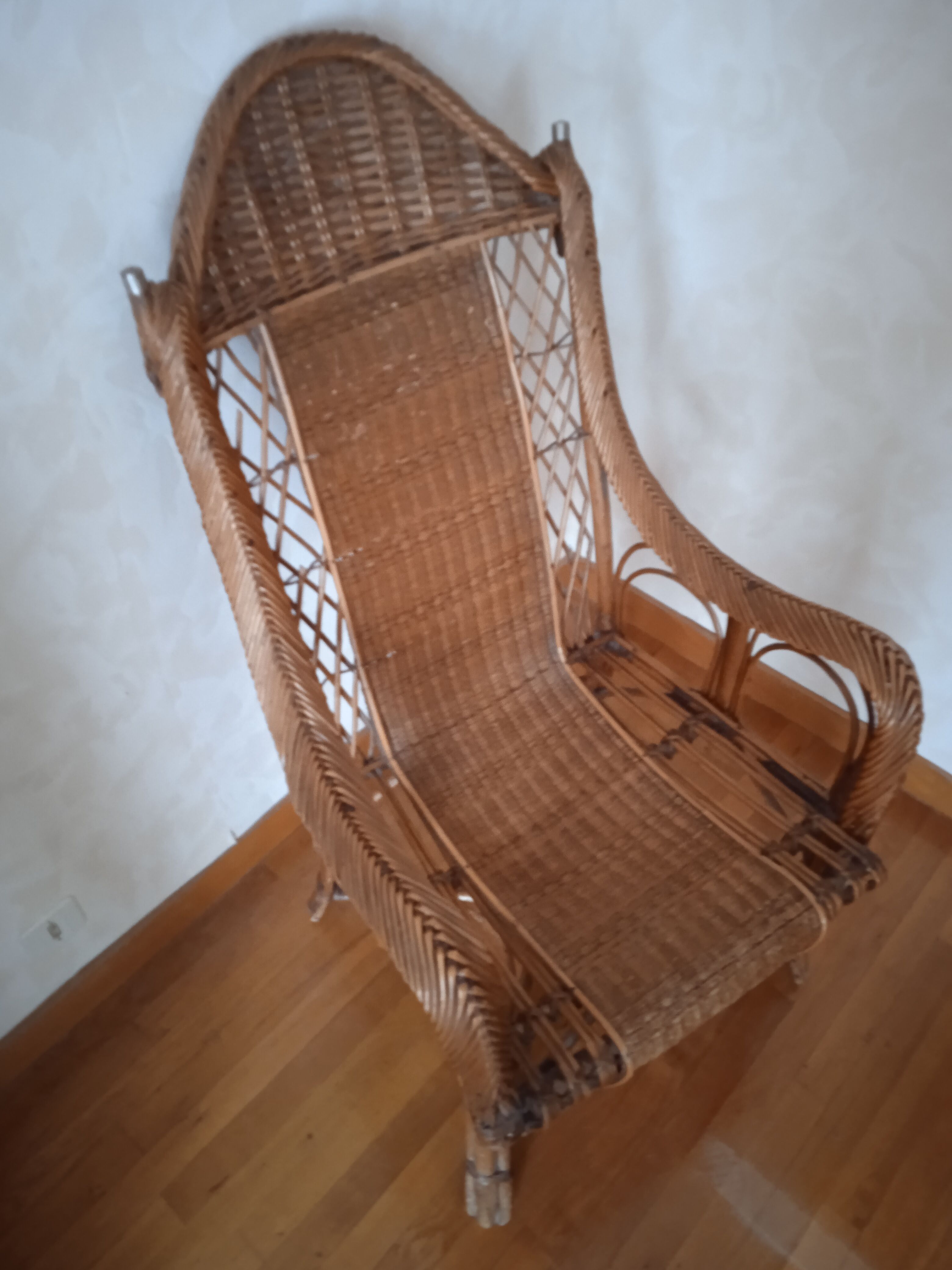 Old rattan armchair