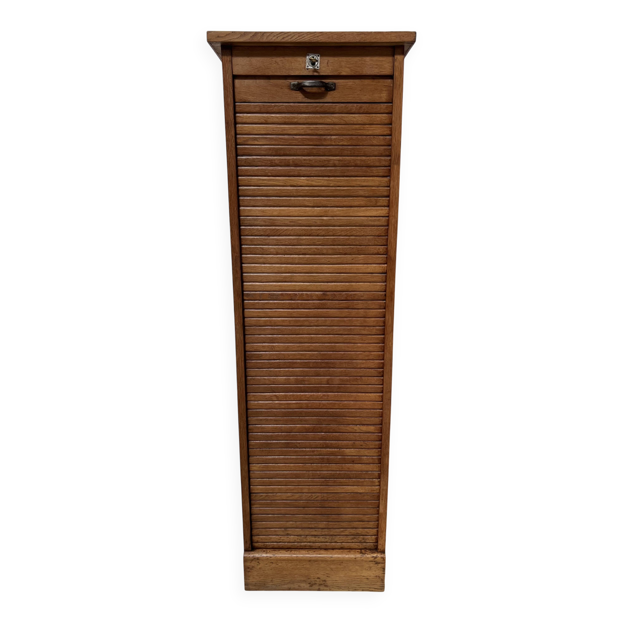 Oak curtain filing cabinet 20th century office furniture