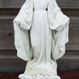 Ancient statuette of the virgin with the serpent in biscuit