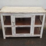 Small old white wooden display case
