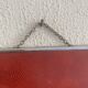 Vintage 1960 ponceau red barber mirror - 39 x 29 cm