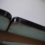 Black and white marbled formica table