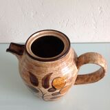 Beige pitcher in glazed ceramic from Salins vintage 60s-70s