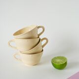 Set of 4 Badonviller coffee cups, Cream, 1960