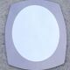Vintage mirror bi-toned smoky contour Italy 1970s 58x73cm