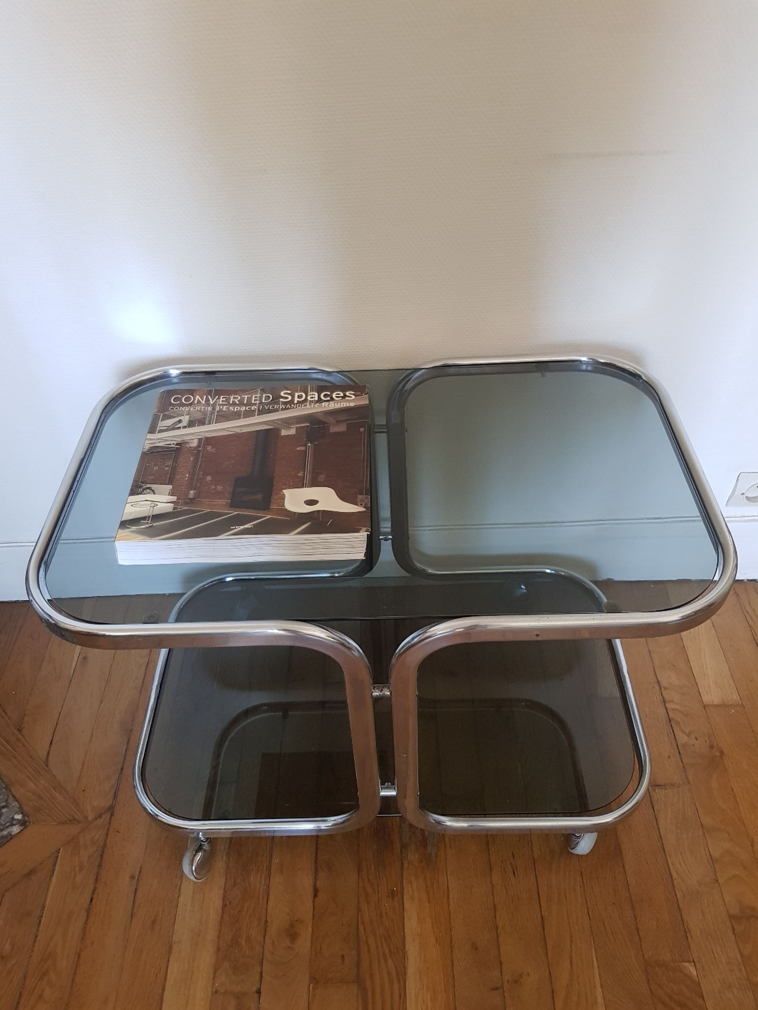 Metal and glass coffee table