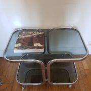 Metal and glass coffee table