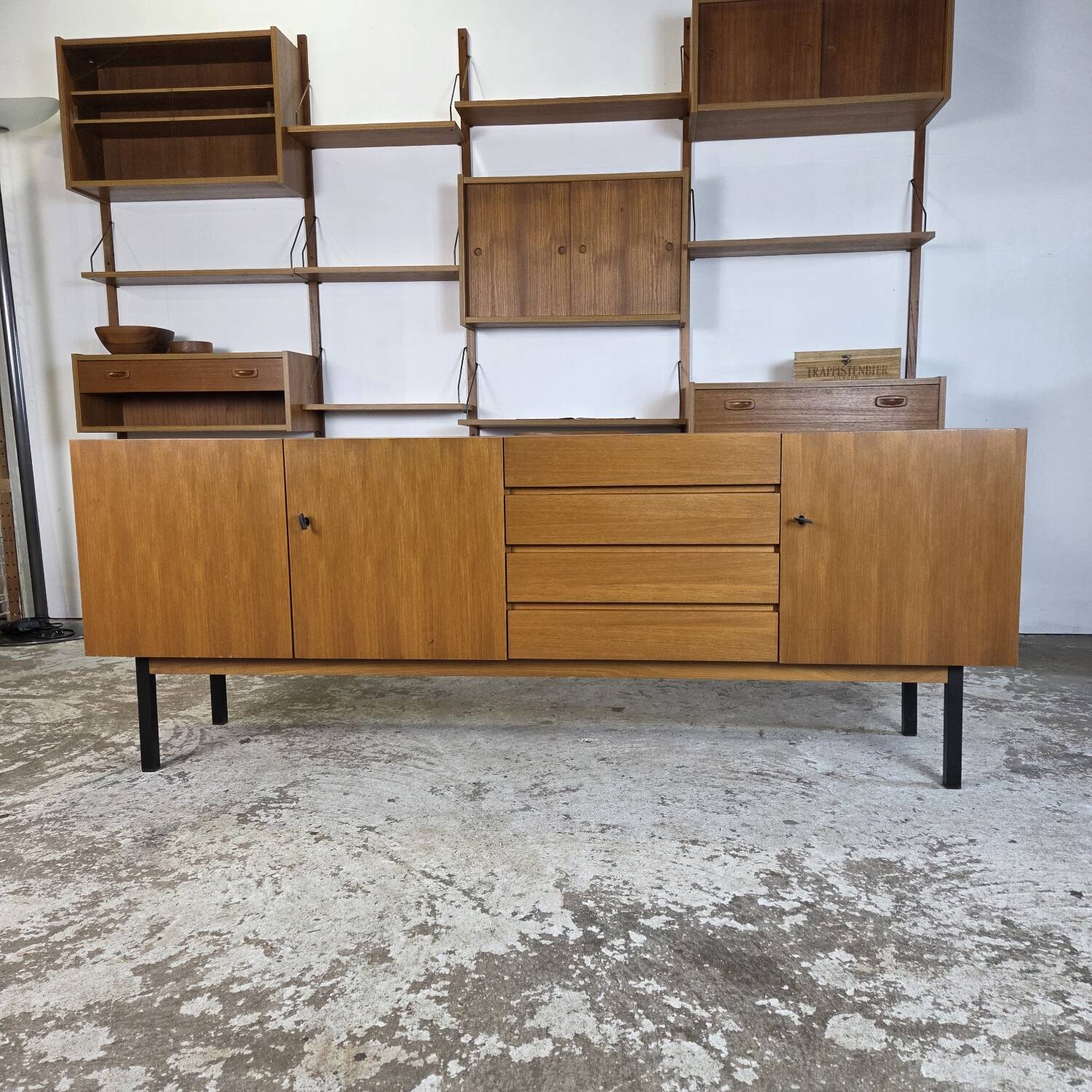 Vintage 60s - 70s German sideboard, walnut TV cabinet