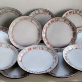 Set of 12 flat plates in niderviller glazed stoneware