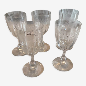 5 water glasses, Crystal Saint Louis, model Massenet with Venetian dimensions