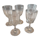 5 water glasses, Crystal Saint Louis, model Massenet with Venetian dimensions