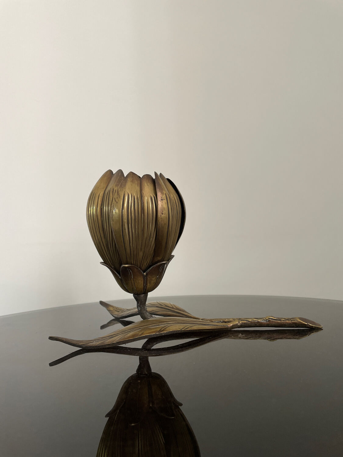 Vintage brass flower ashtray 1970