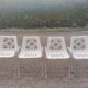 Set of 4 identical Space Age White Garden Chairs from the 70s