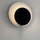 Vintage "Cirkle" wall lamp in black and white lacquered metal, Denmark 1970s