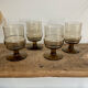 4 vintage smoked glass glasses "Willem Heesen"