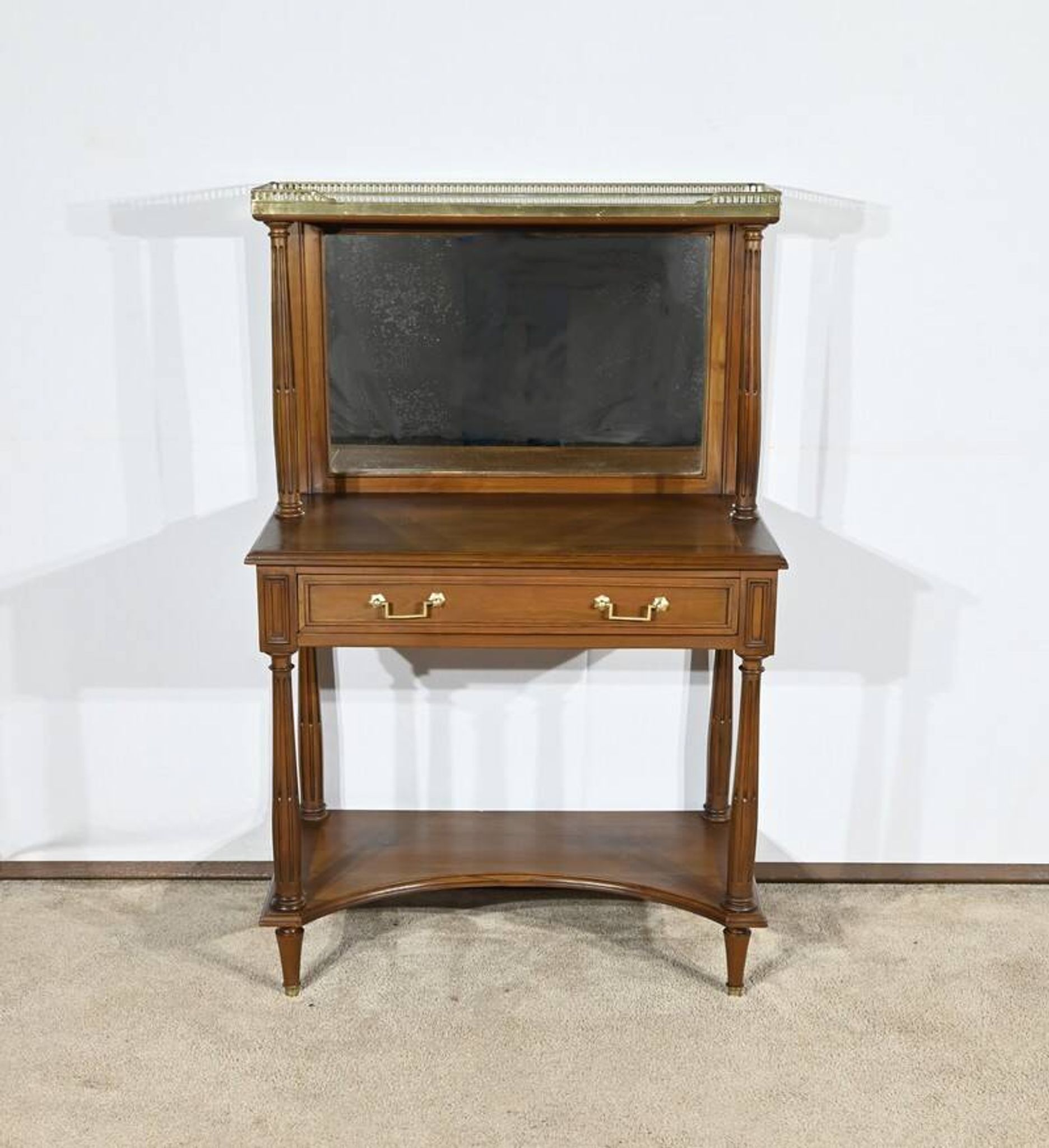 Table console en merisier, style Louis XVI, fin XIXème