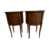 Inlaid bedside tables with drawers
