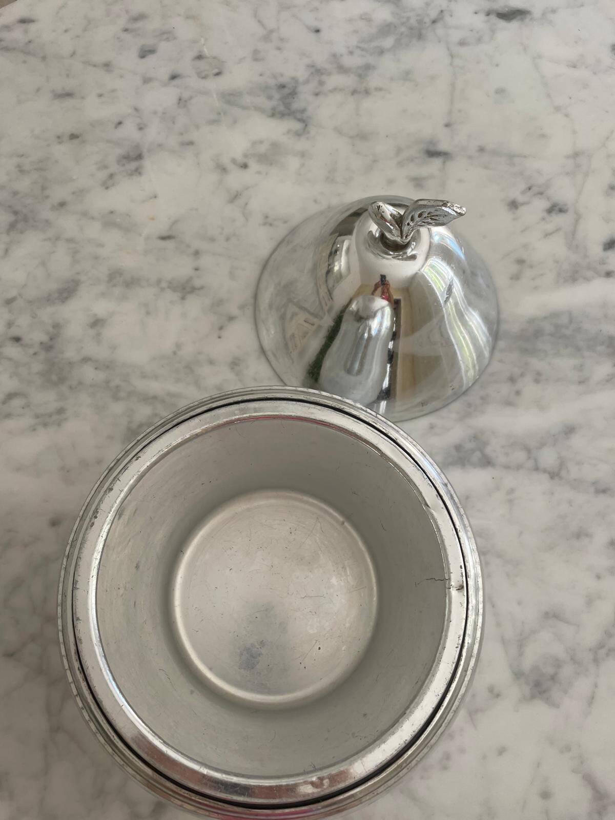 Silver metal ice bucket