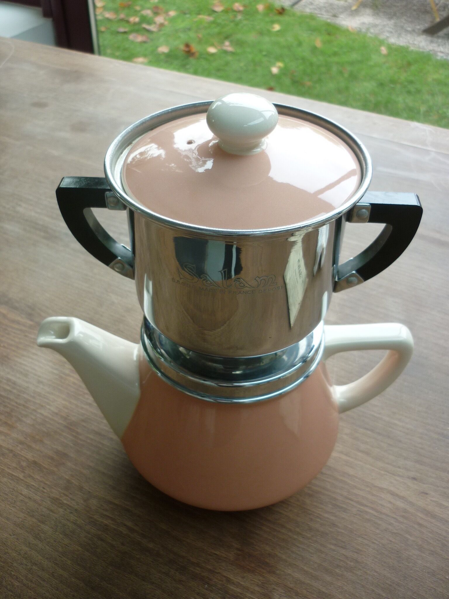 Cafetière vintage "Salam" 4T V&B rose et beige