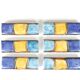 Set of 6 blue and yellow ceramic knife holders, 1980s