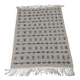 White and blue rug with Berber patterns, hand-woven in natural wool