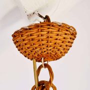 Suspension cage en rotin, années 50