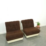 Fauteuil de l'ère spatiale marron avec plastique