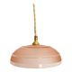 Pink glass suspension, fabric cable, ceramic rosette