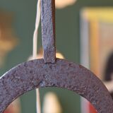 Brutalist style wrought iron lamp base, 1960