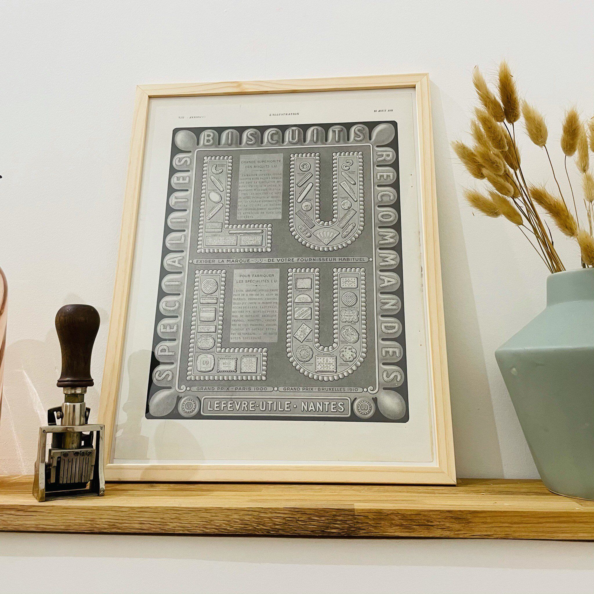 Illustration Biscuit LU Lefévre - Nantes - Vintage of 1930 - 30x40cm