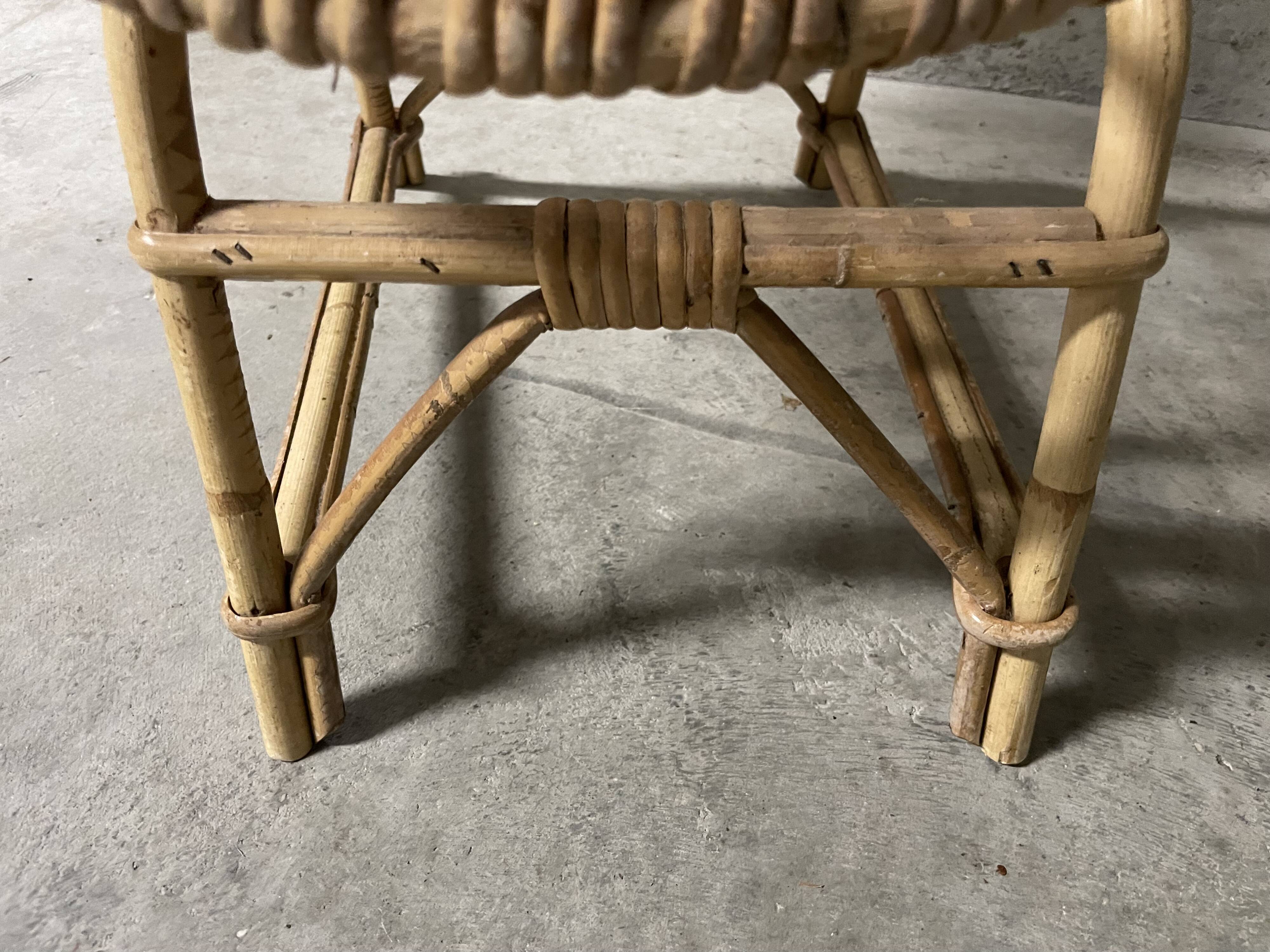 Children's rattan basket chair