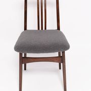 Mid-century grey graphite boucle beech chair by M. Zielinski, Europe, 1960.