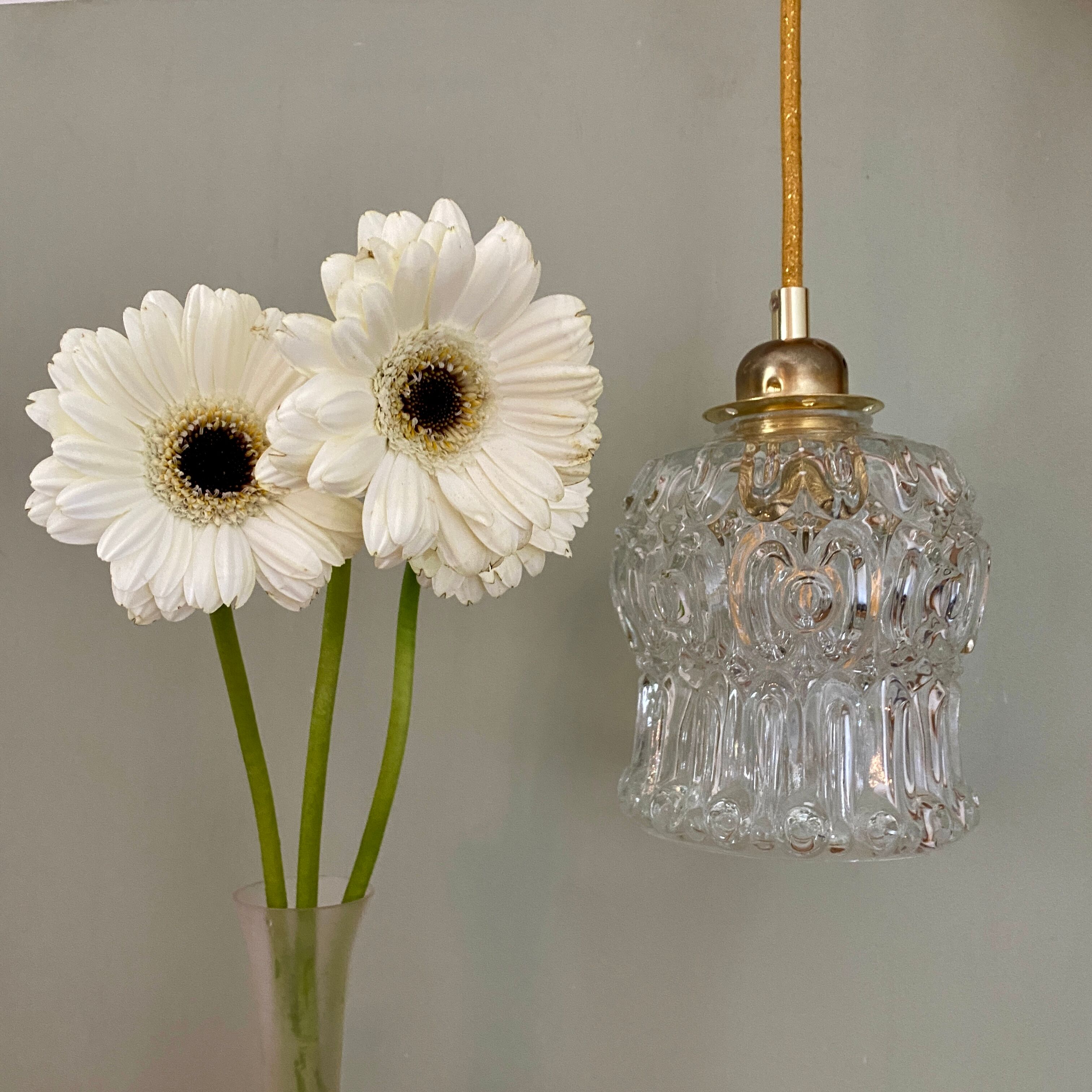 Vintage molded glass globe walker