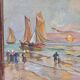 Gouache on panel, return from fishing, Jean Lory