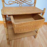 Vintage rattan bedside