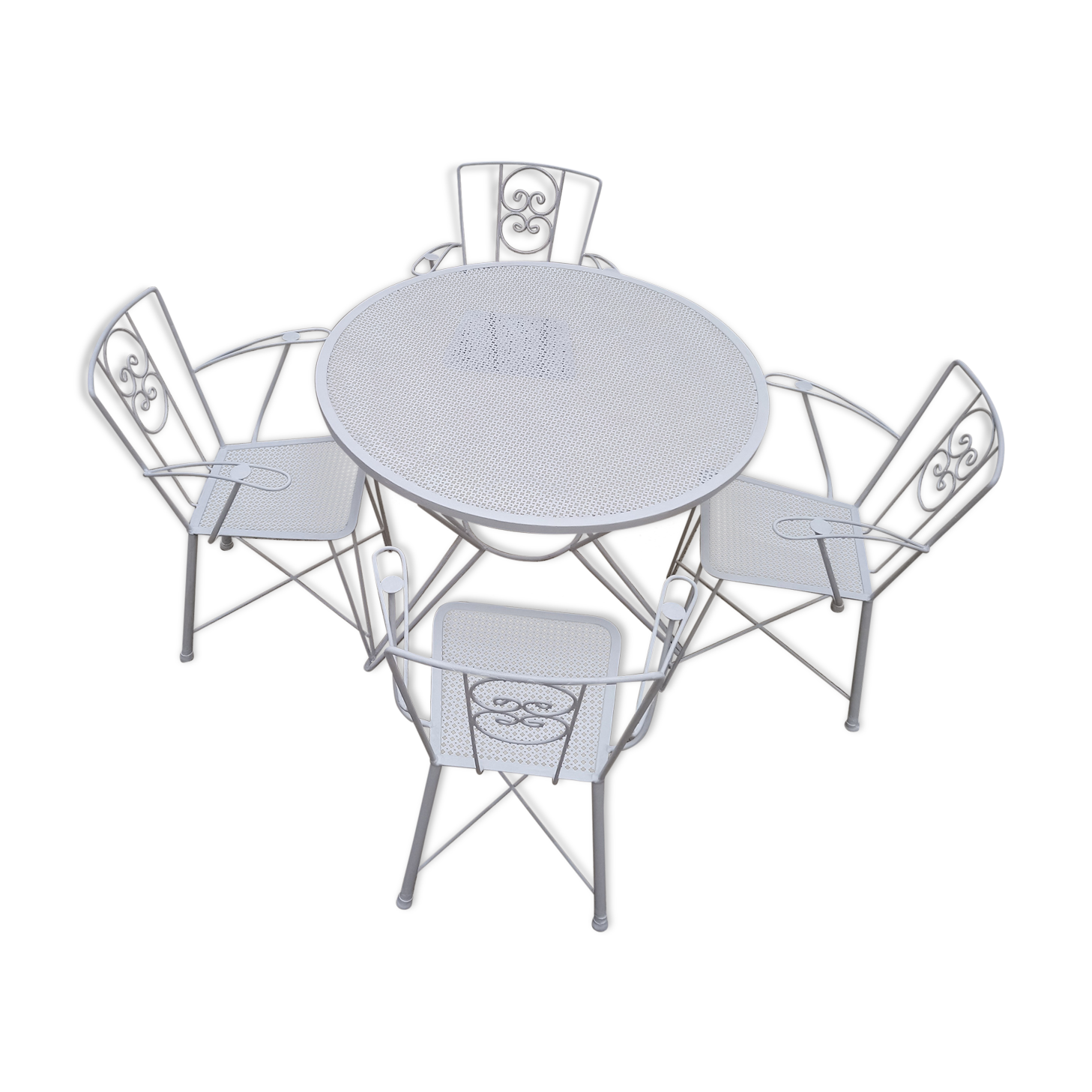 Garden set in wrought iron  60s 70s