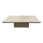 Rectangular travertine coffee table