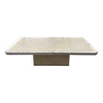 Rectangular travertine coffee table