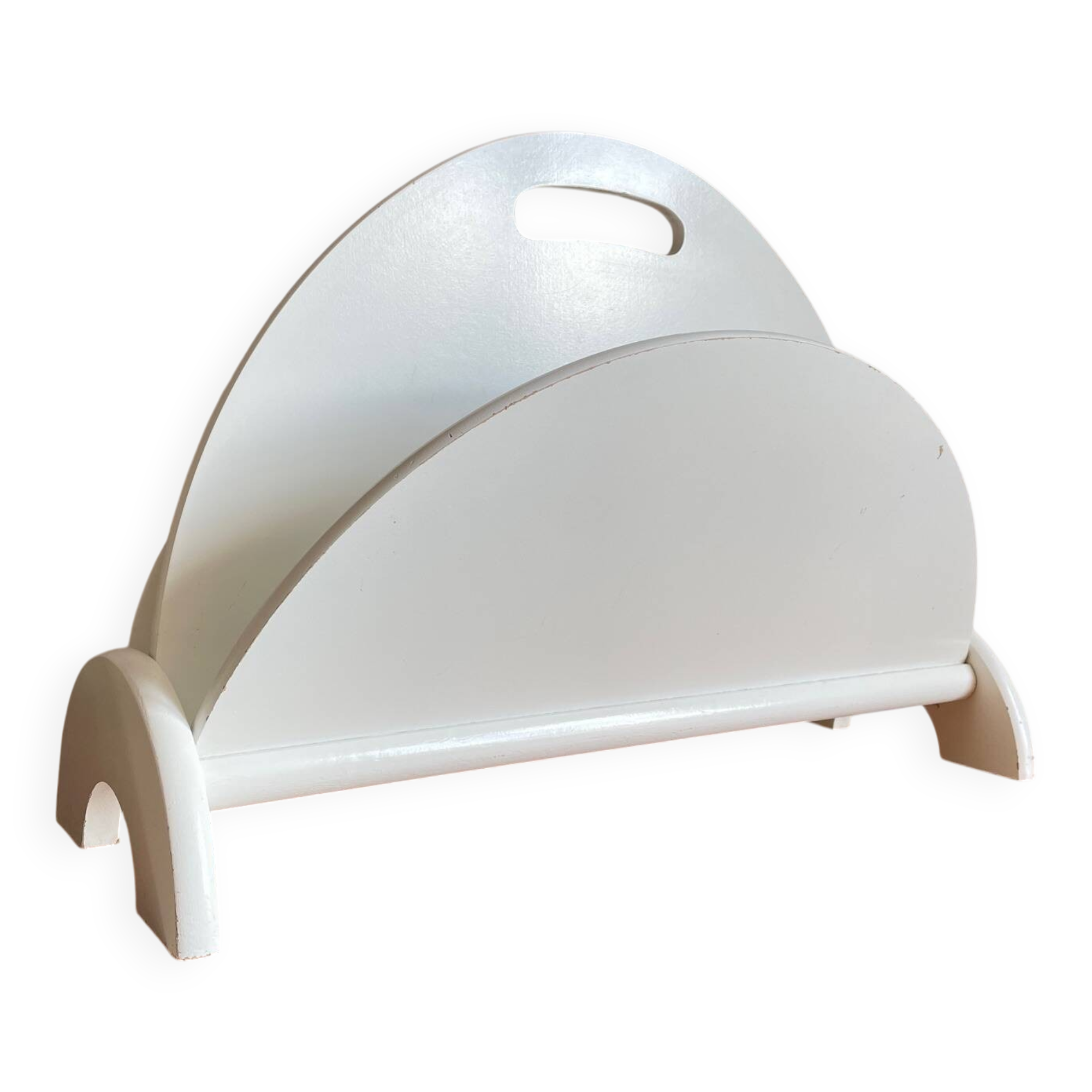 White Magazine Rack 1980s Design