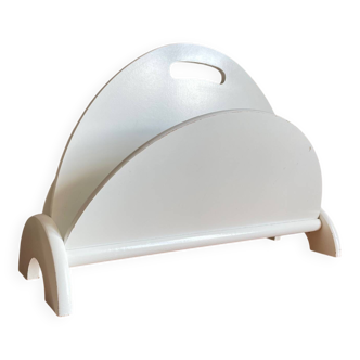 White Magazine Rack 1980s Design