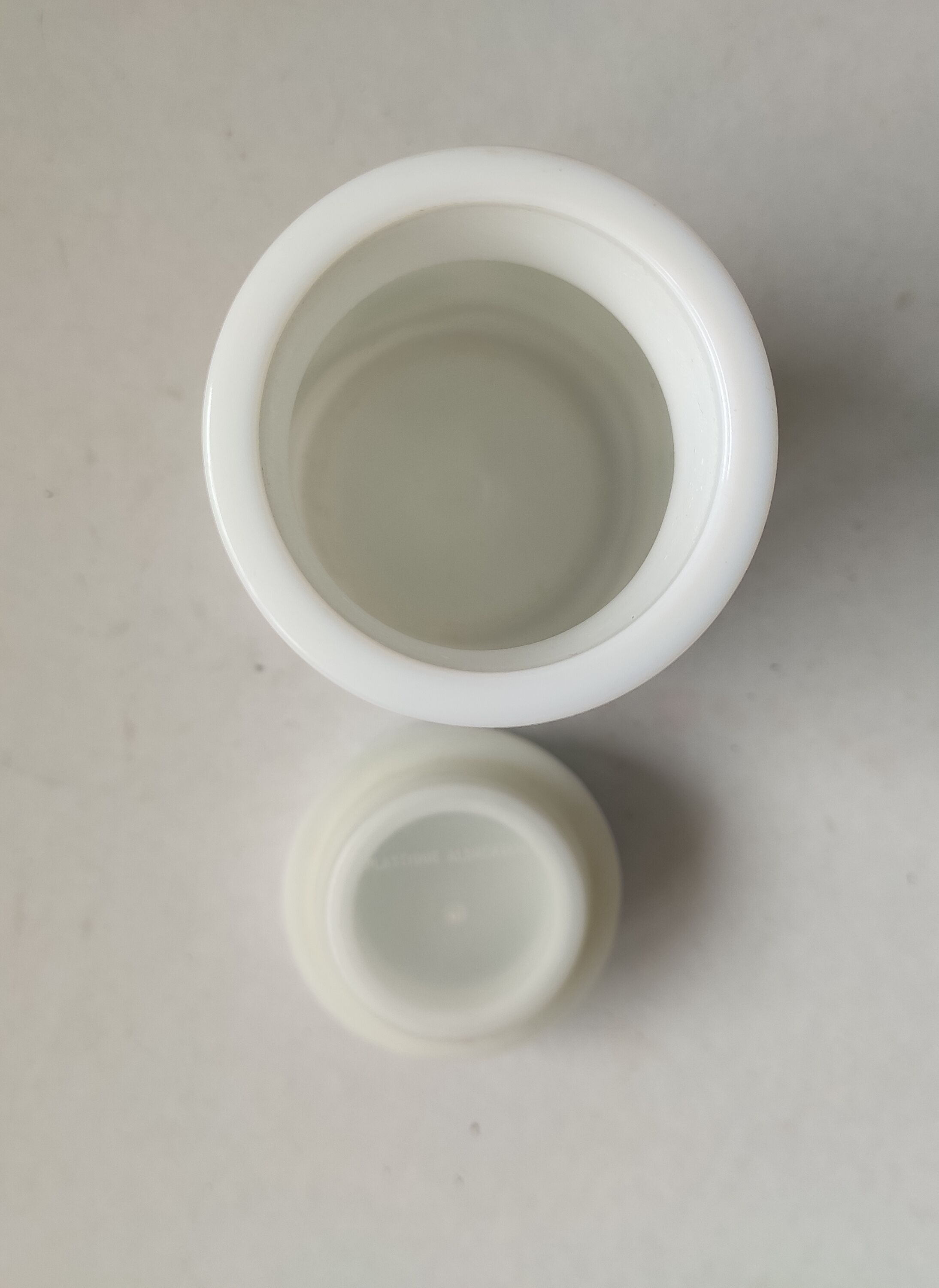 White opaline pharmacy apothecary jar