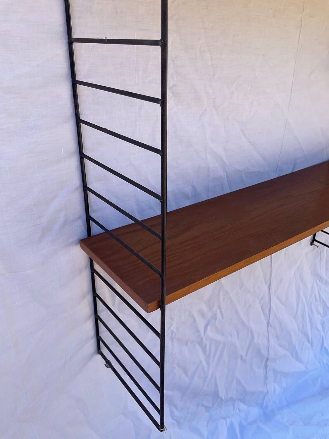 1960s String shelf in teak and metal