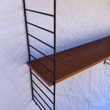 1960s String shelf in teak and metal