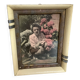 Old photograph of a woman with hydrangeas