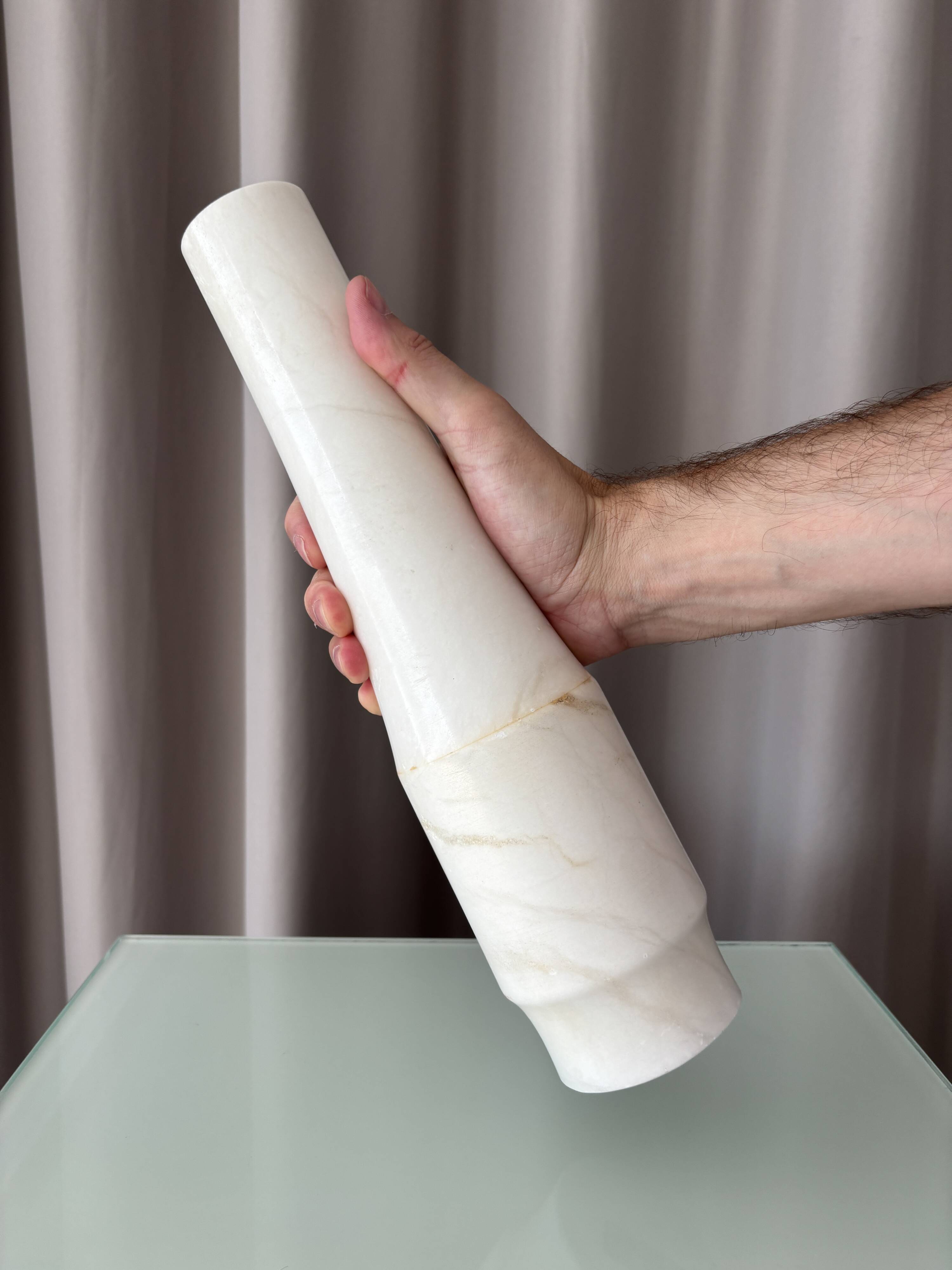 Vintage Spanish Alabaster Sculptural Vase – San Leo – Minimalist – 1970s
