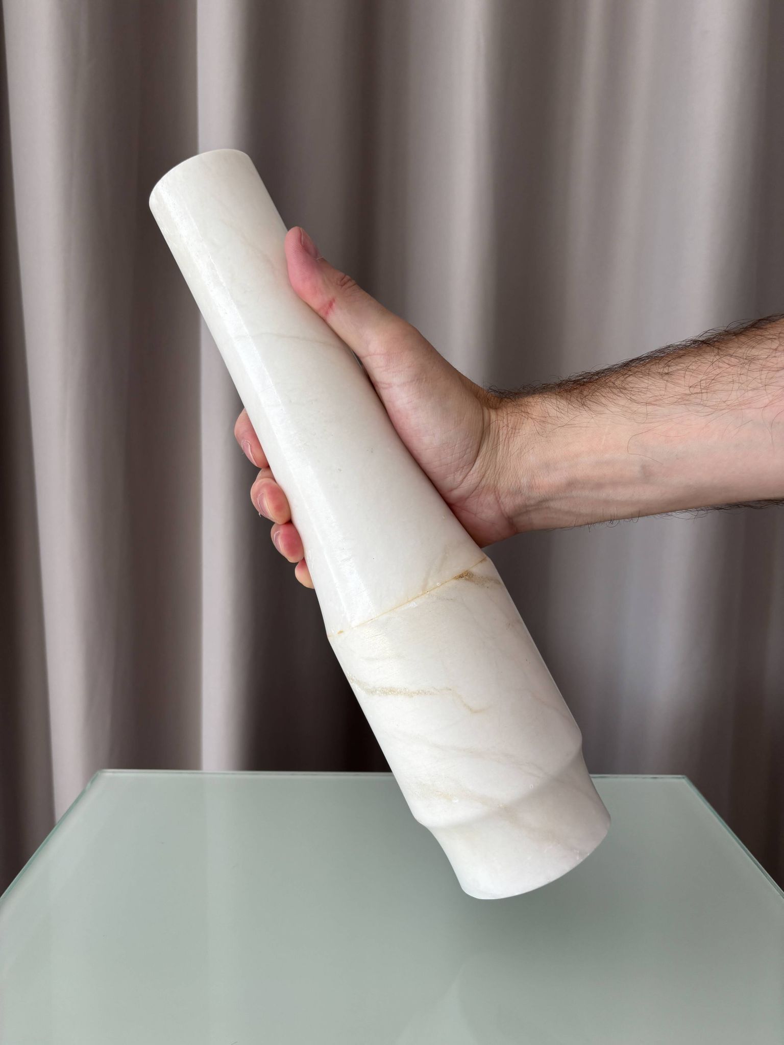 Vintage Spanish Alabaster Sculptural Vase – San Leo – Minimalist – 1970s